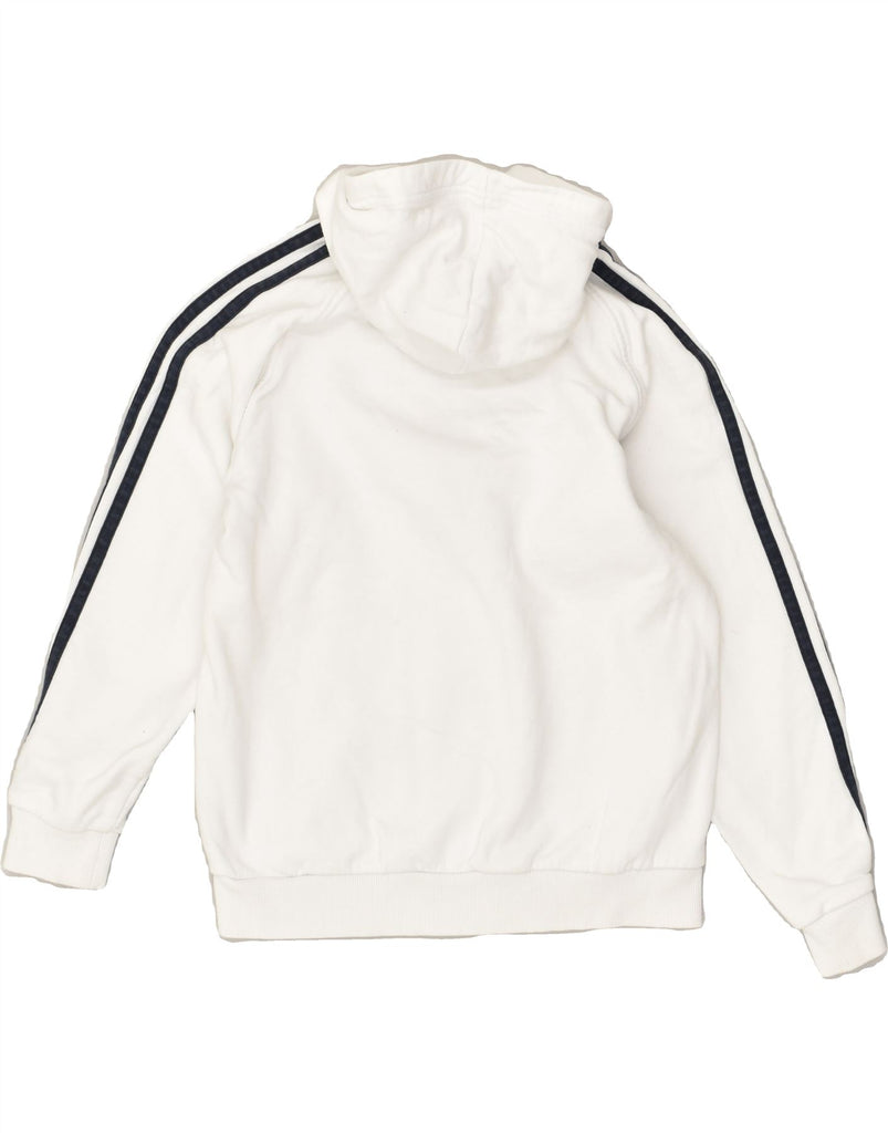 ADIDAS Boys Zip Hoodie Sweater 11-12 Years White Cotton | Vintage Adidas | Thrift | Second-Hand Adidas | Used Clothing | Messina Hembry 