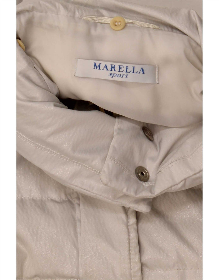 Marella Womens Padded Coat UK 12 Medium White Polyester