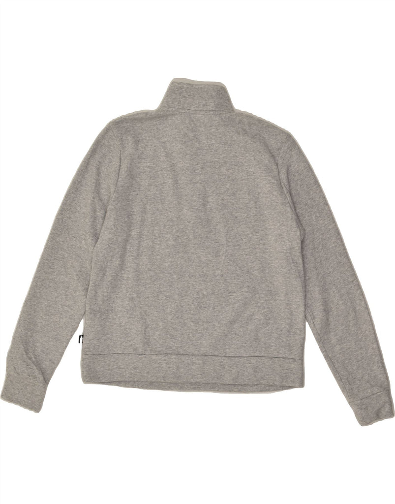 PUMA Womens Zip Neck Sweatshirt Jumper UK 14 Medium Grey Cotton | Vintage Puma | Thrift | Second-Hand Puma | Used Clothing | Messina Hembry 