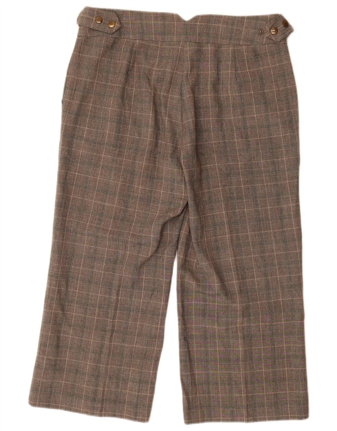 Marks & Spencer Womens Capri Trousers UK 12 Medium W30 L23 Grey Check