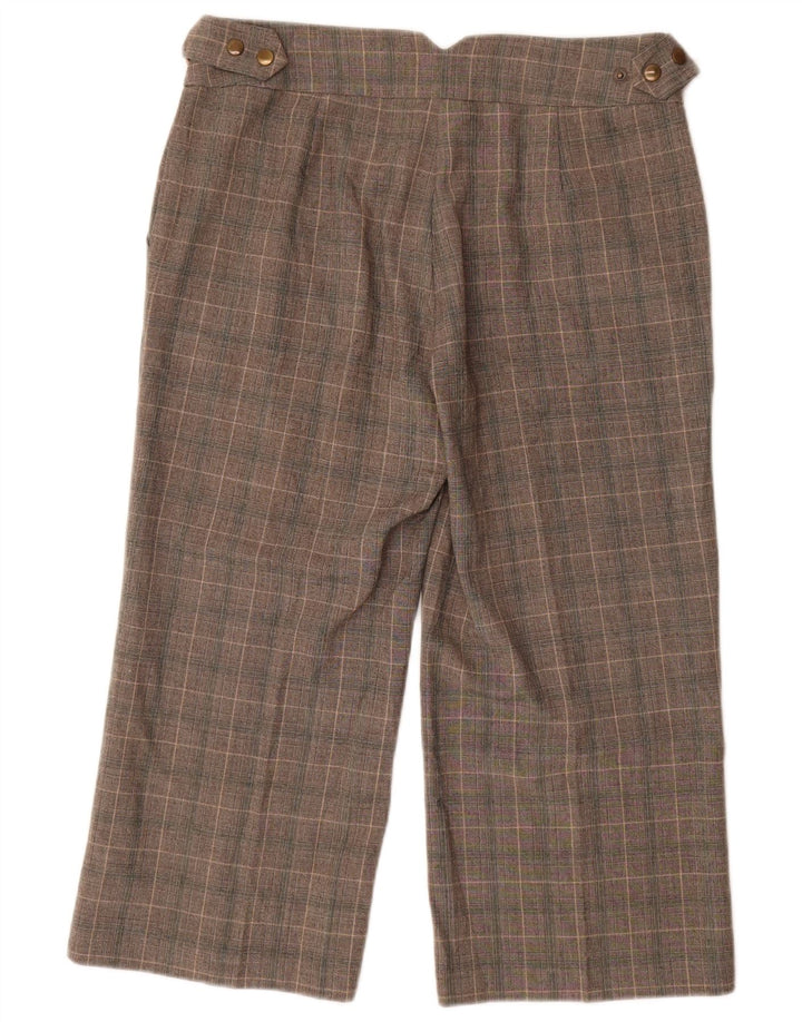 Marks & Spencer Womens Capri Trousers UK 12 Medium W30 L23 Grey Check