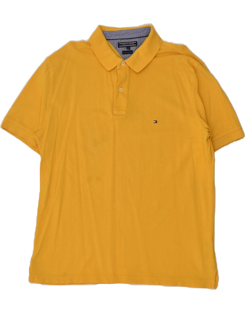 TOMMY HILFIGER Mens Polo Shirt 2XL Yellow Cotton | Vintage Tommy Hilfiger | Thrift | Second-Hand Tommy Hilfiger | Used Clothing | Messina Hembry 