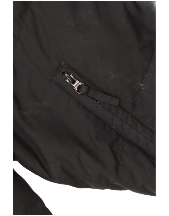 ADIDAS Womens Oversized Hooded Padded Jacket UK 10 Small  Black Polyester