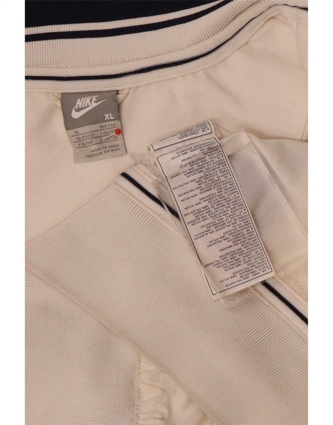 Nike Mens Tracksuit Top Jacket UK 45/47 XL White Colourblock Polyester
