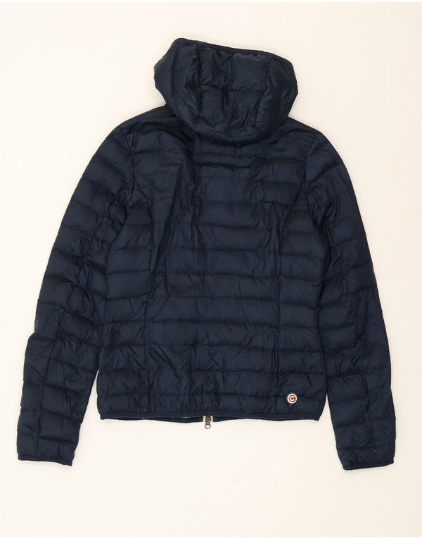 COLMAR Womens Hooded Padded Jacket IT 42 Medium Navy Blue