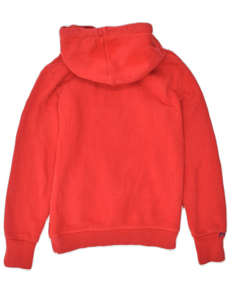 SUPERDRY Womens Graphic Hoodie Jumper UK 10 Small Red Cotton | Vintage Superdry | Thrift | Second-Hand Superdry | Used Clothing | Messina Hembry 