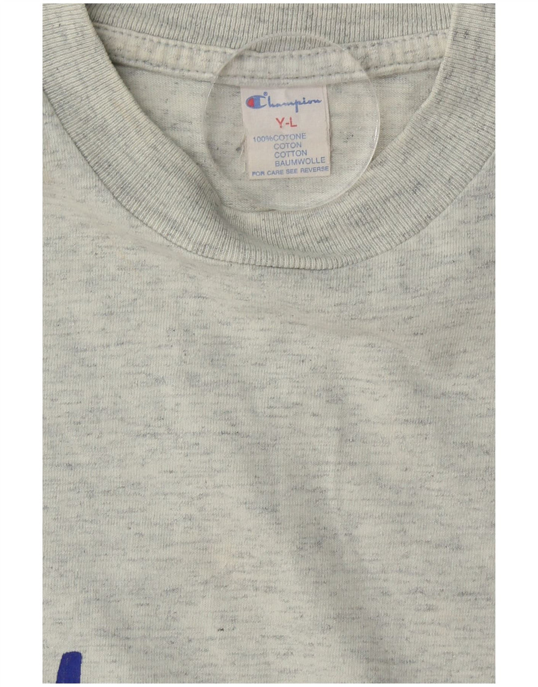 CHAMPION Boys Graphic T-Shirt Top 11-12 Years Large Grey Flecked Cotton