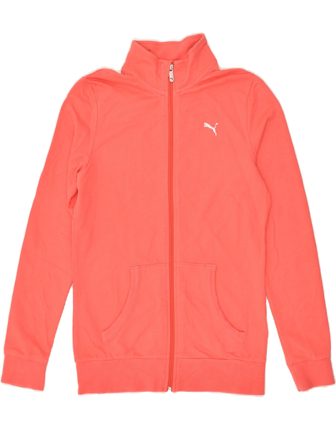PUMA Womens Graphic Tracksuit Top Jacket UK 10 Small Pink Cotton | Vintage Puma | Thrift | Second-Hand Puma | Used Clothing | Messina Hembry 