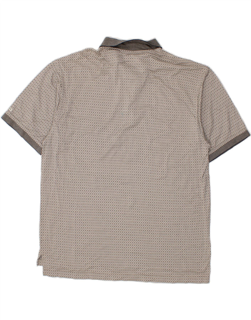 IZOD Mens Polo Shirt XL Grey Geometric Cotton Vintage Izod and Second-Hand Izod from Messina Hembry 