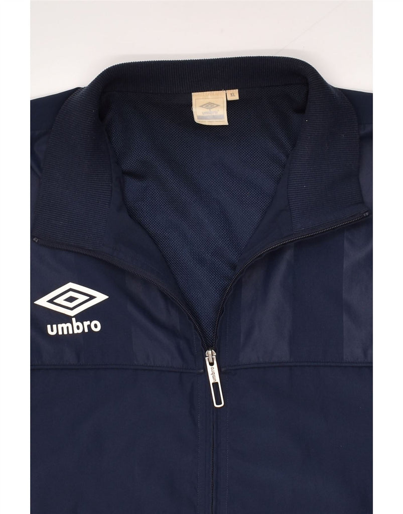 UMBRO Mens Graphic Tracksuit Top Jacket XL Navy Blue Polyester | Vintage Umbro | Thrift | Second-Hand Umbro | Used Clothing | Messina Hembry 