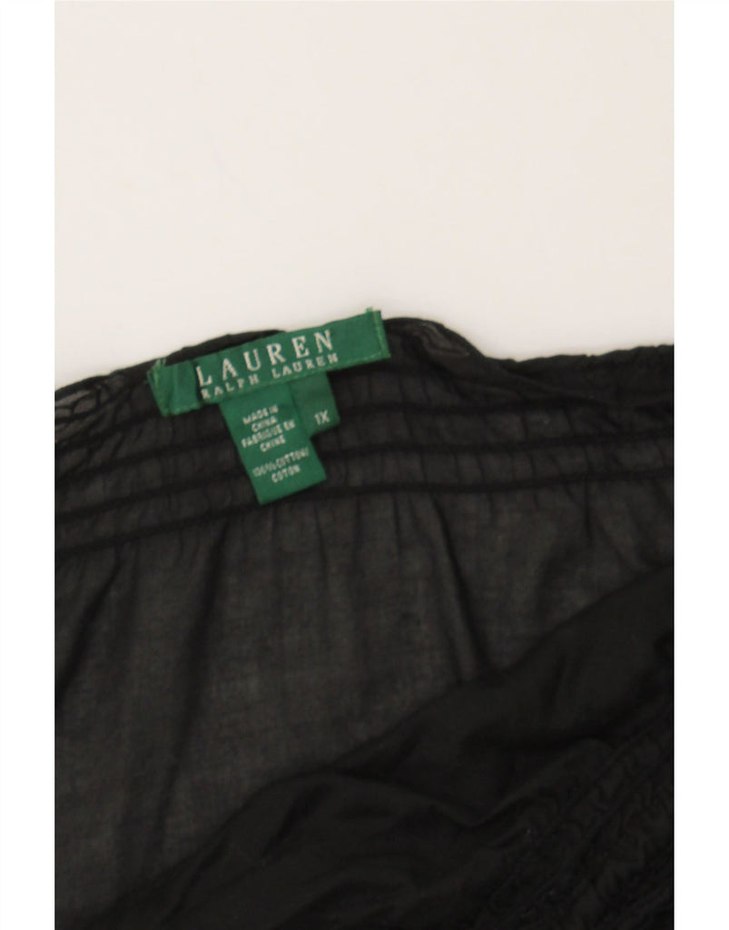 RALPH LAUREN Womens Off Shoulder Top UK 18 XL Black Cotton Vintage Ralph Lauren and Second-Hand Ralph Lauren from Messina Hembry 