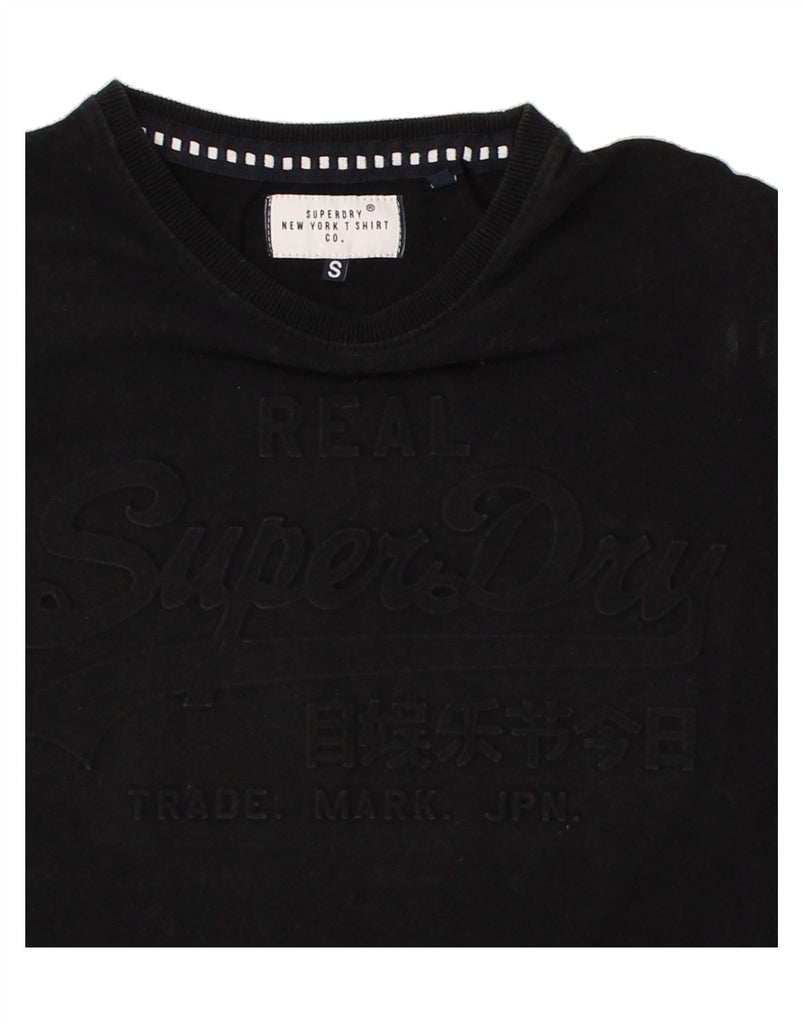 SUPERDRY Mens Graphic Top Long Sleeve Small Black Cotton | Vintage Superdry | Thrift | Second-Hand Superdry | Used Clothing | Messina Hembry 