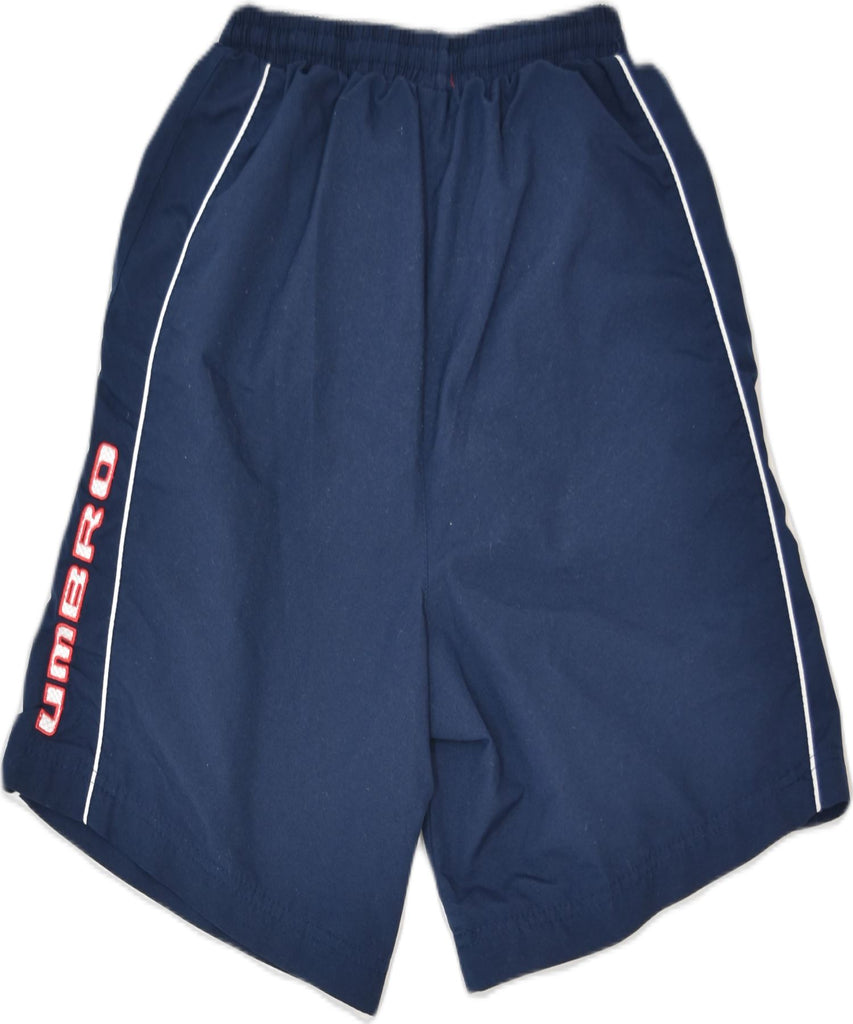 UMBRO Boys Sport Shorts 11-12 Years XL Navy Blue Polyester | Vintage | Thrift | Second-Hand | Used Clothing | Messina Hembry 