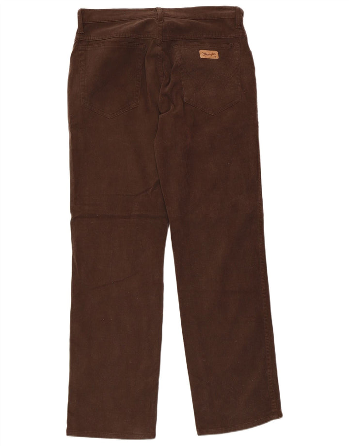 WRANGLER Mens Straight Casual Trousers W32 L30 Brown Cotton