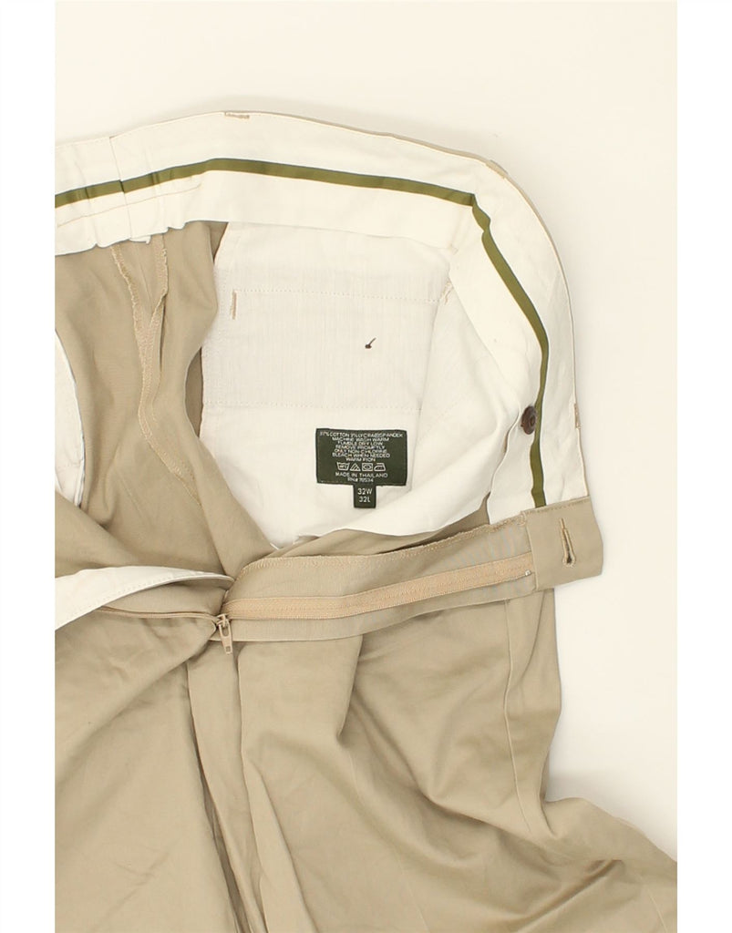 ORVIS Mens Straight Casual Trousers W32 L26 Beige Cotton | Vintage Orvis | Thrift | Second-Hand Orvis | Used Clothing | Messina Hembry 