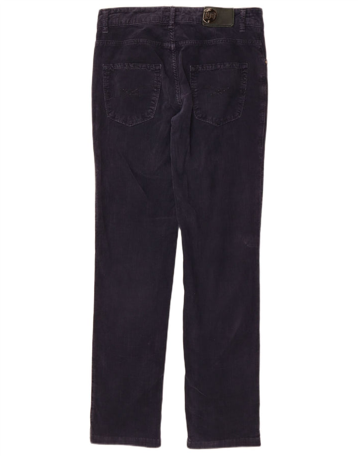 Trussardi Womens Slim Corduroy Trousers W26 L29 Navy Blue