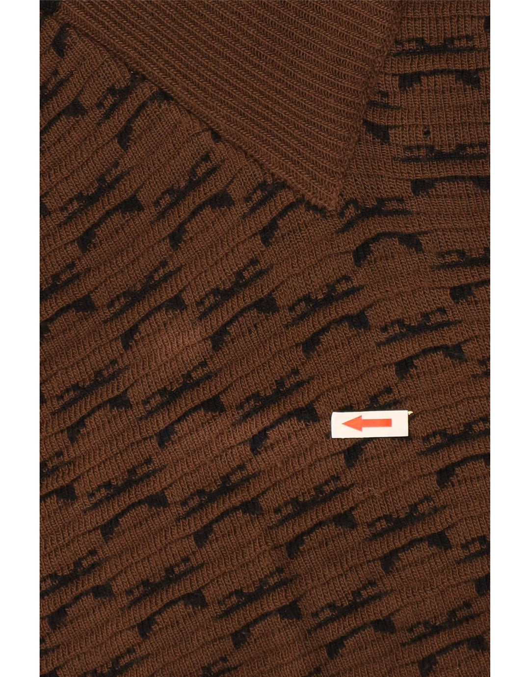 Brian Scott Mens Shawl Neck Jumper Sweater XL Brown Geometric Acrylic