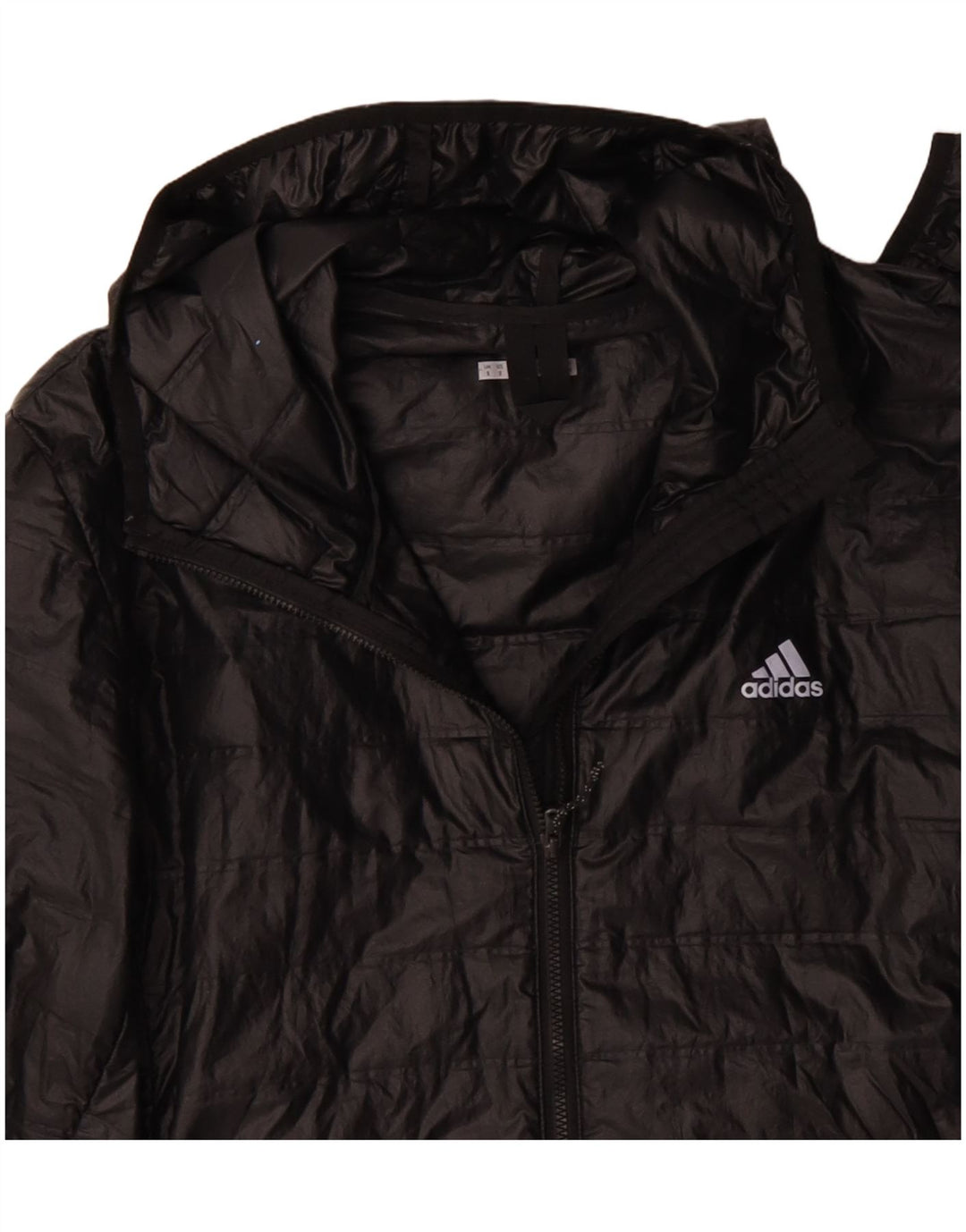 Adidas Mens Hooded Bomber Jacket UK 36 Small Black Polyester