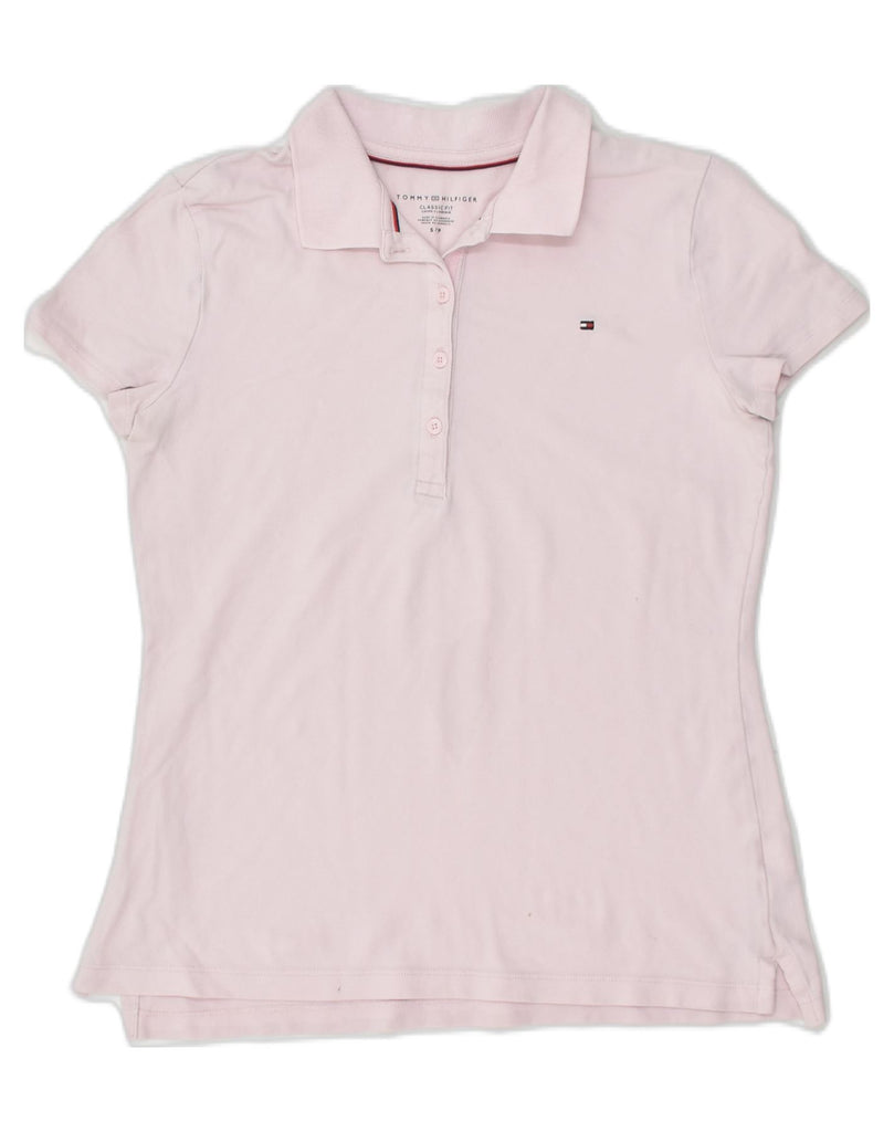 TOMMY HILFIGER Womens Classic Fit Polo Shirt UK 10 Small Pink Cotton | Vintage Tommy Hilfiger | Thrift | Second-Hand Tommy Hilfiger | Used Clothing | Messina Hembry 