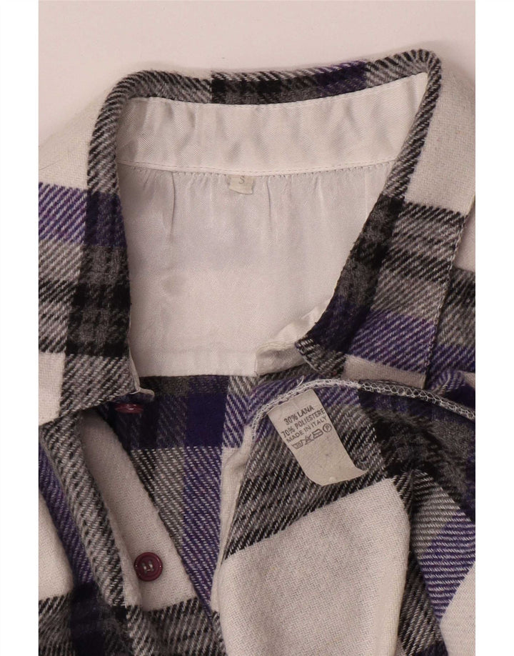 Vintage Mens Oversized Flannel Shirt Small Multicoloured Plaid Polyester