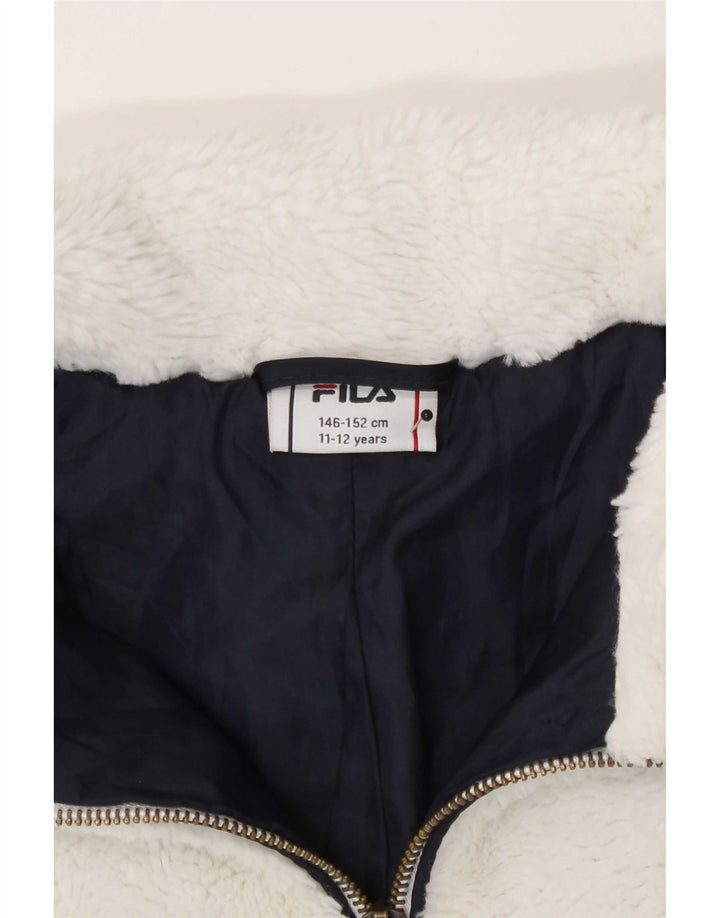 Fila Girls Crop Graphic Fleece Jacket 11-12 Years White