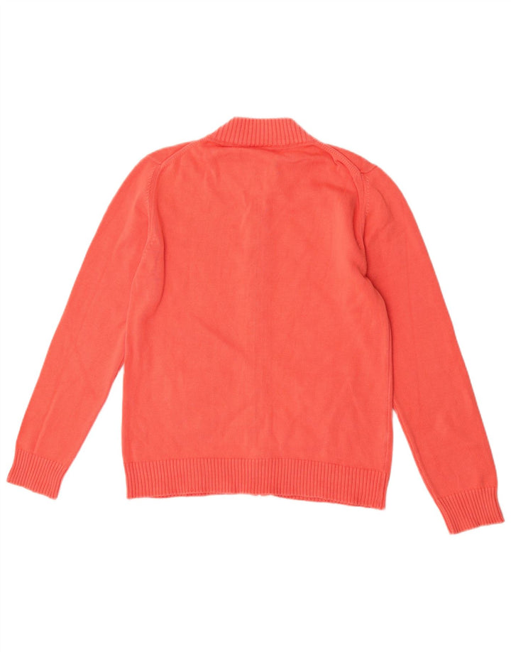 Lacoste Womens Cardigan Sweater Size 40 Medium Orange Cotton