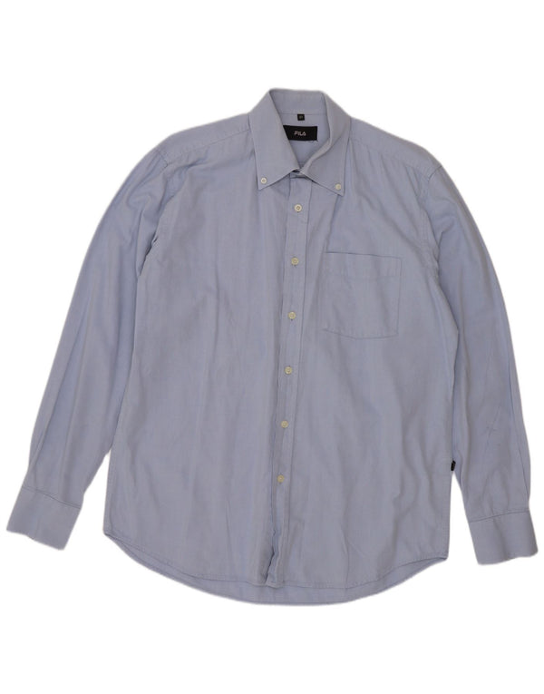 Fila Mens Shirt Size 41 Large Blue Cotton