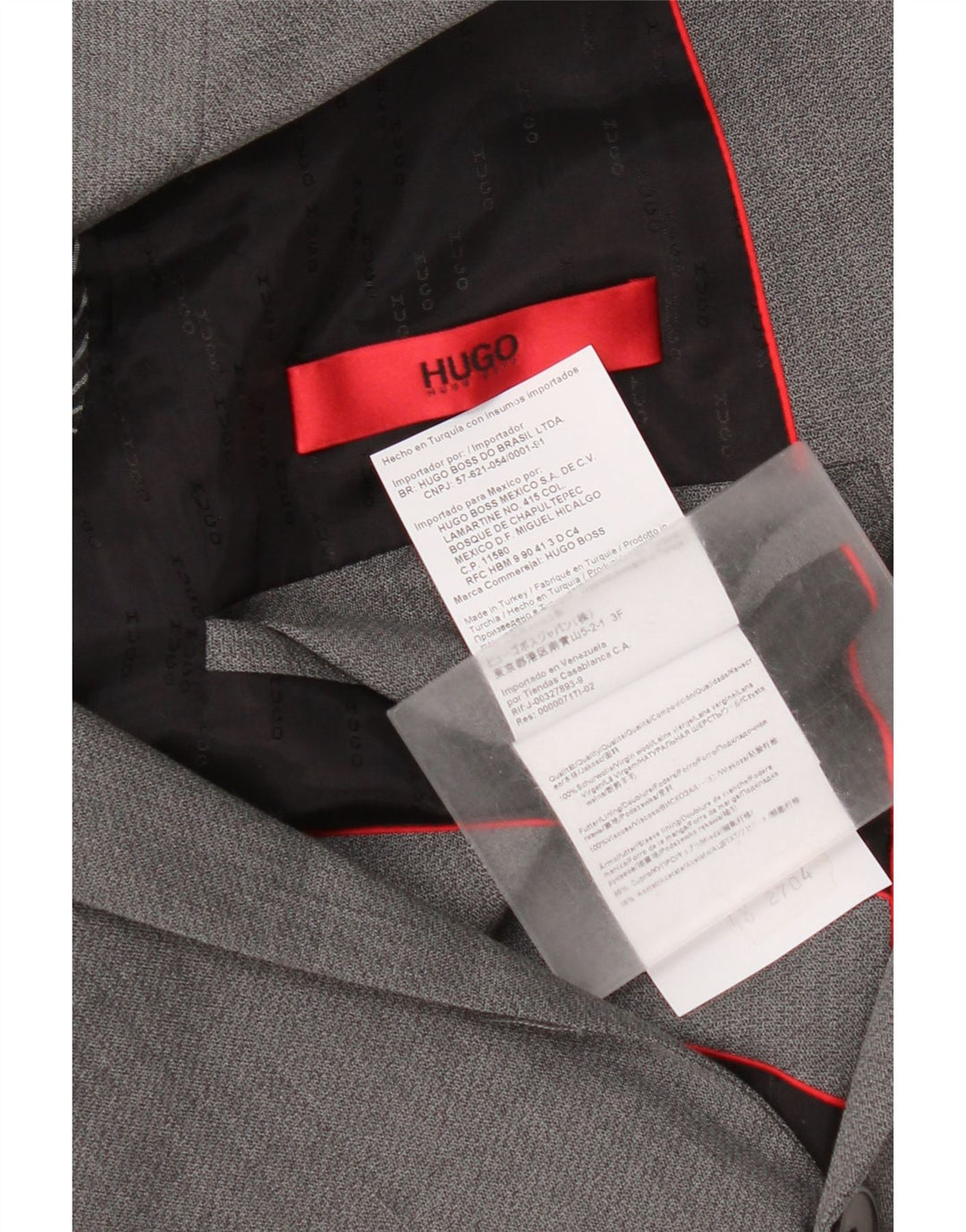 Hugo Boss Mens 2 Button Blazer Jacket EU 48 Medium Grey Virgin Wool