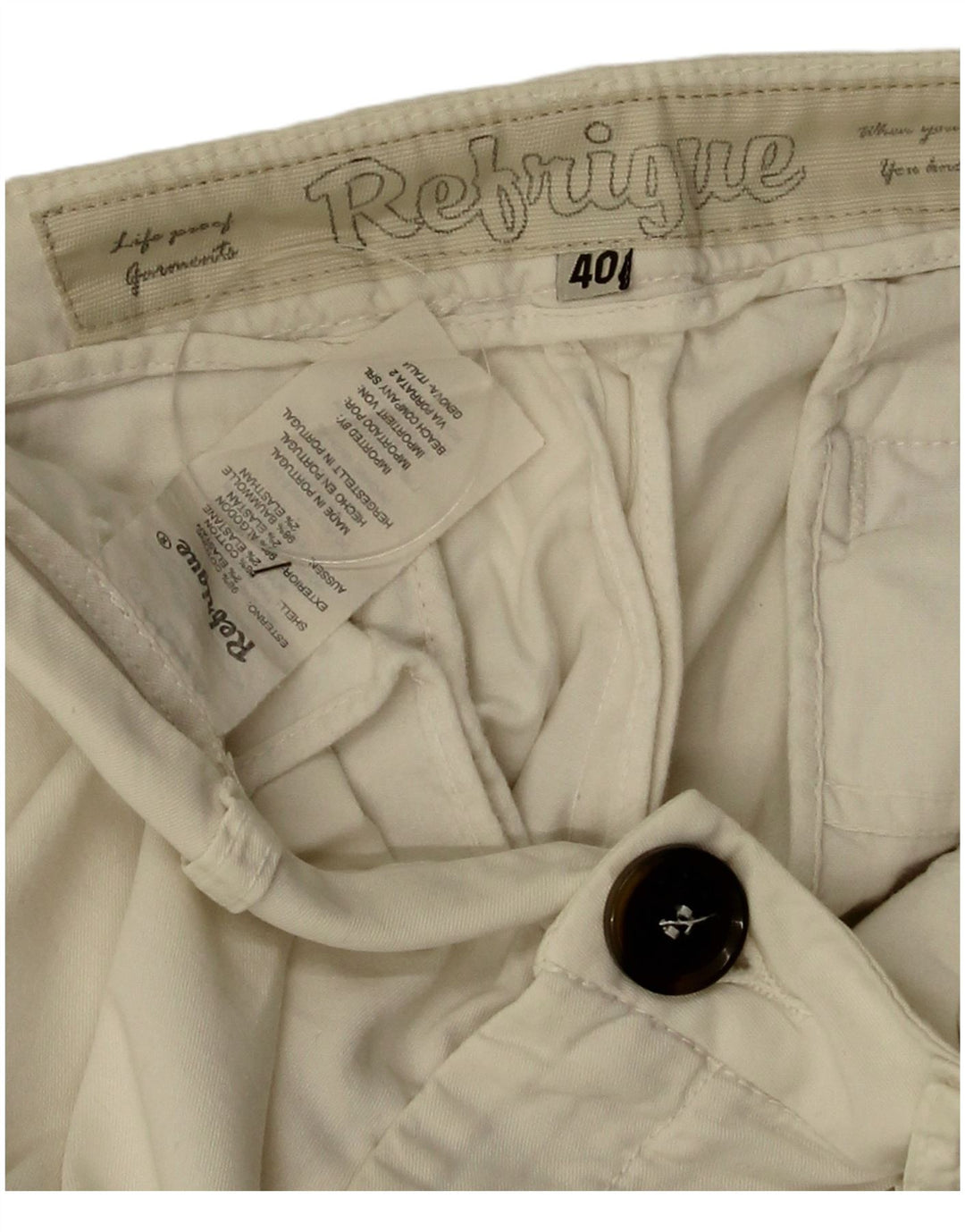 Refrigue Womens Chino Shorts EU 40 Medium W30 Beige Cotton