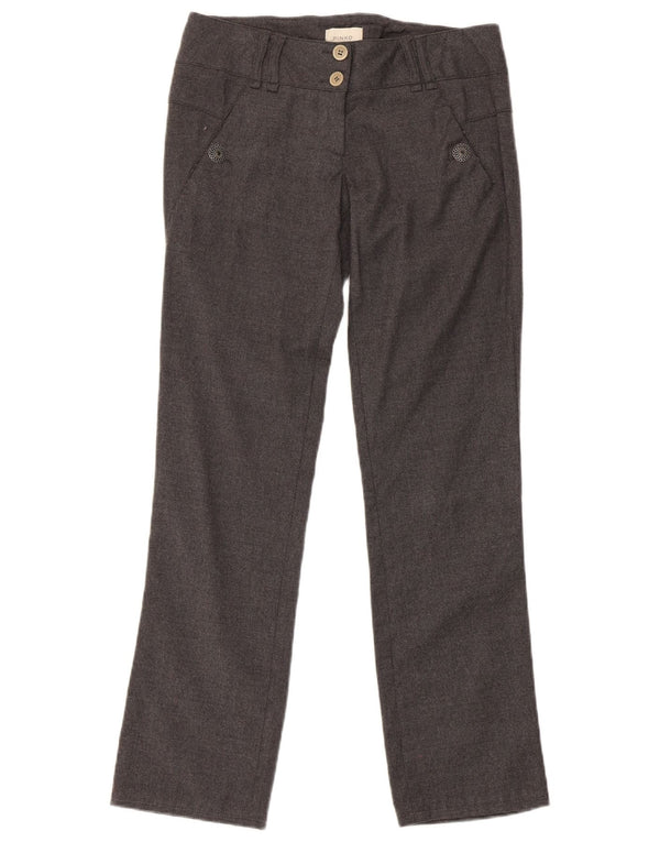 Pinko Womens Regular Casual Trousers UK 8 Small W30 L29 Grey Wool