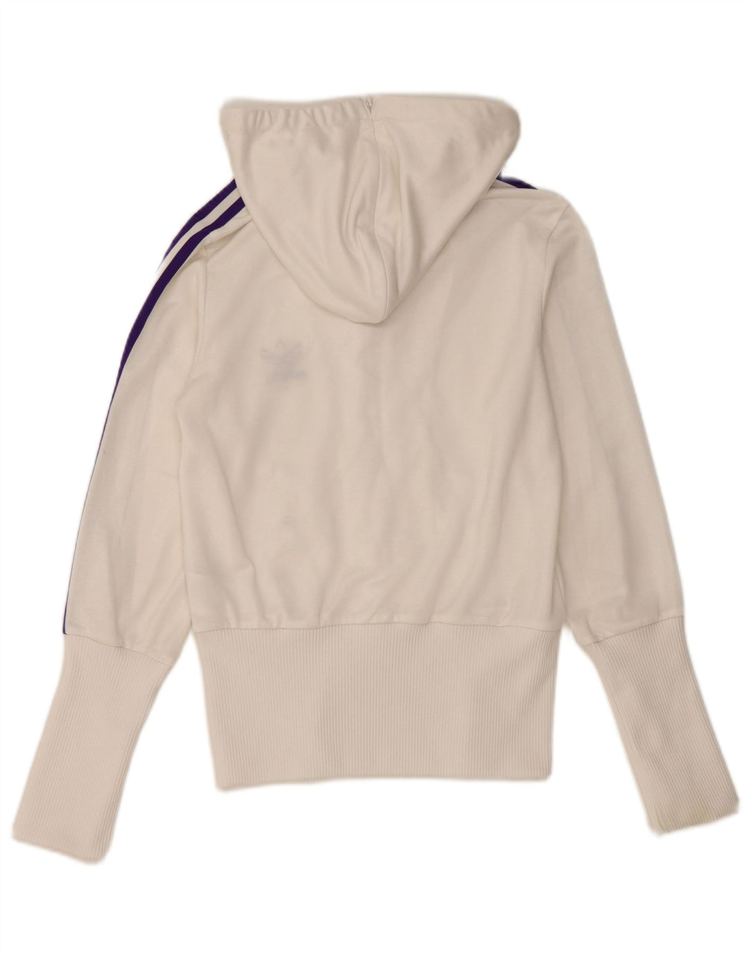 Adidas Womens Zip Hoodie Sweater EU 36 Small White Polyester