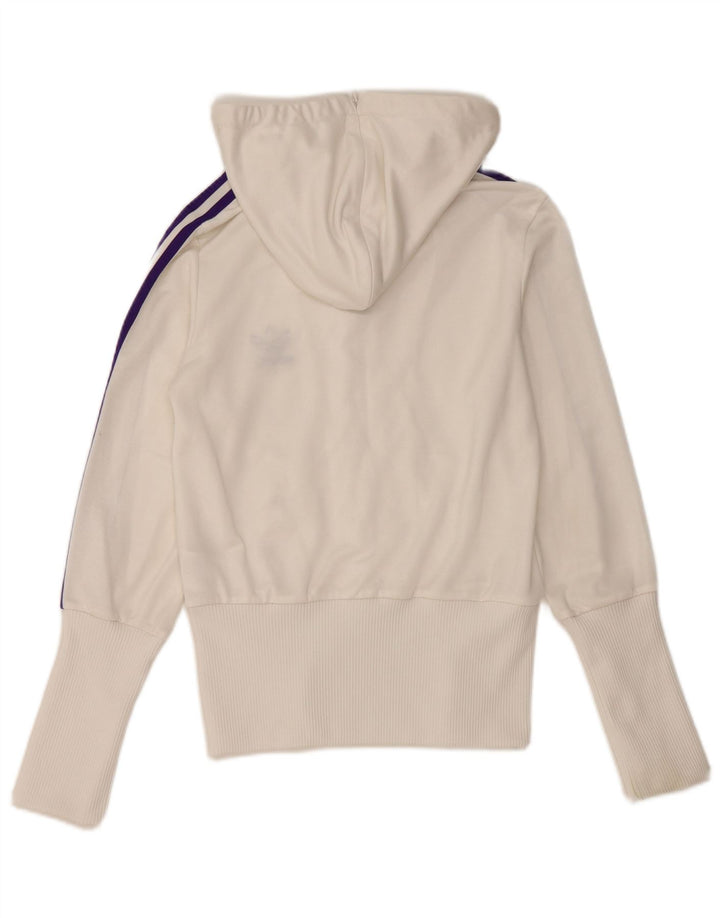 Adidas Womens Zip Hoodie Sweater EU 36 Small White Polyester