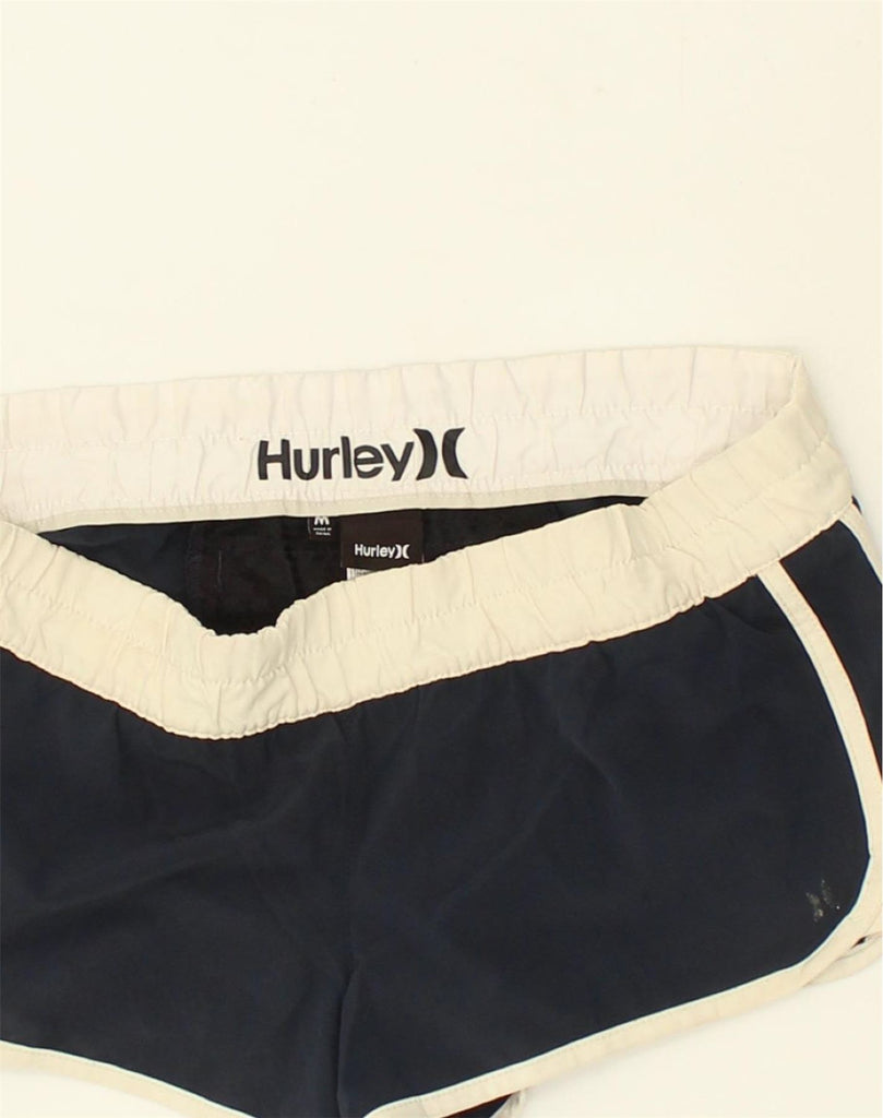 HURLEY Womens Sport Shorts UK 12 Medium Black Colourblock Polyester | Vintage Hurley | Thrift | Second-Hand Hurley | Used Clothing | Messina Hembry 