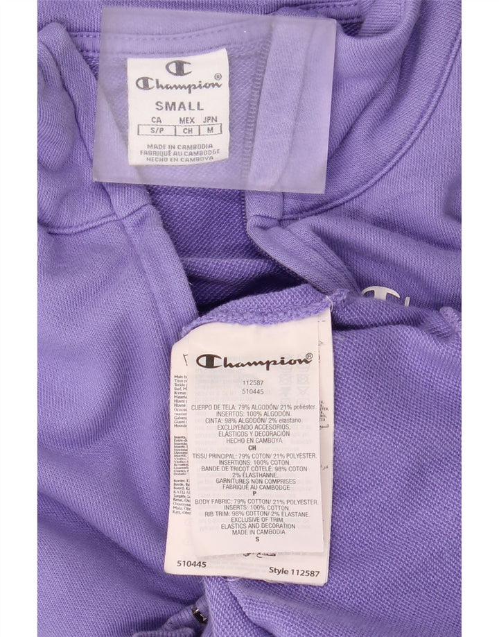 Champion Womens Tracksuit Top Jacket UK 10 Small Purple Cotton