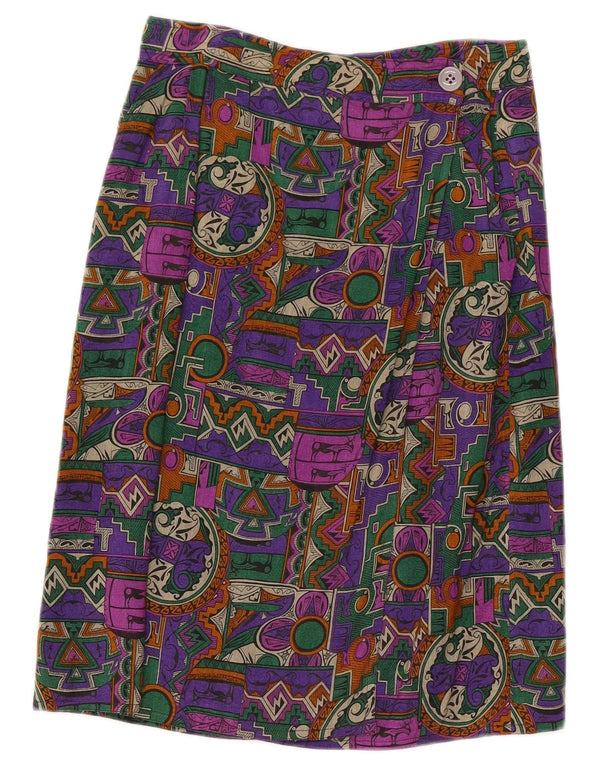 Vintage Womens Wrap Skirt W28 Medium Multicoloured Geometric