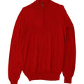 MARINA YACHTING Mens Zip Neck Jumper Sweater Large Red Virgin Wool Vintage Marina Yachting and Second-Hand Marina Yachting from Messina Hembry 