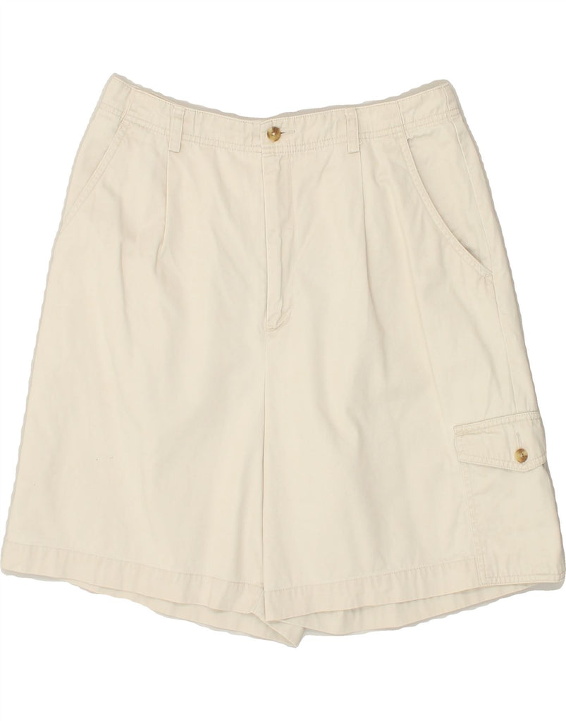 EDDIE BAUER Womens High Waist Pegged Chino Shorts US 14 XL W30  Beige | Vintage Eddie Bauer | Thrift | Second-Hand Eddie Bauer | Used Clothing | Messina Hembry 