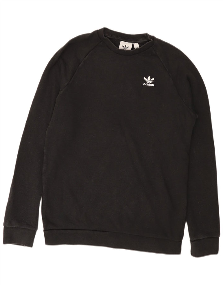 Adidas Mens Sweatshirt Jumper Small Black Cotton