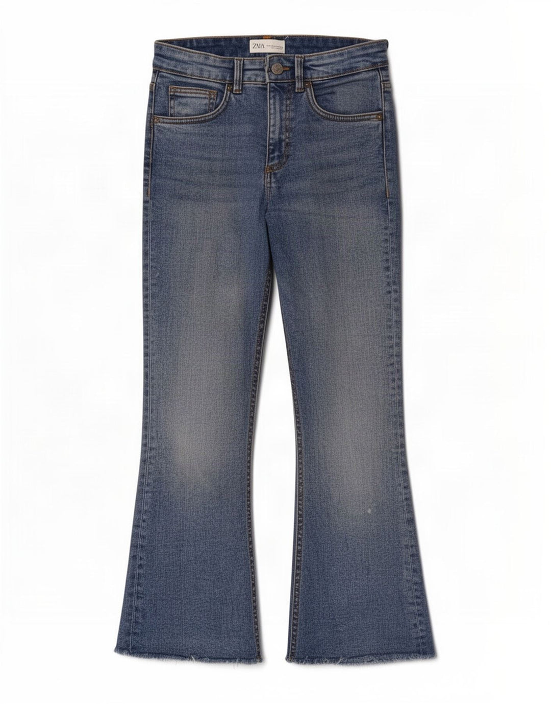 Zara Womens Flared Jeans EU 38 Small W26 L26 Blue Cotton