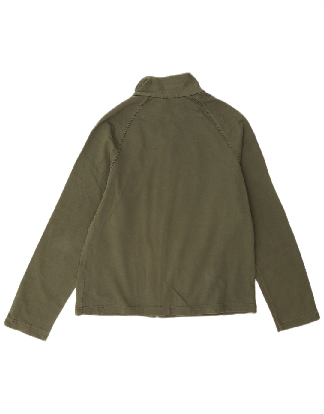 Marks & Spencer Womens Tracksuit Top Jacket UK 12 Medium Khaki Cotton