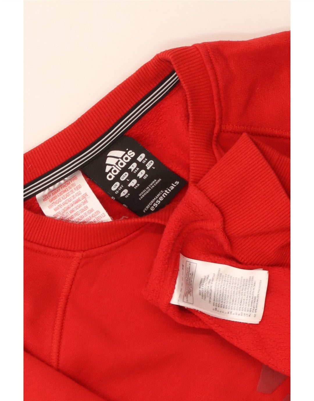 Adidas Boys Graphic Sweatshirt Jumper 13-14 Years Red Cotton