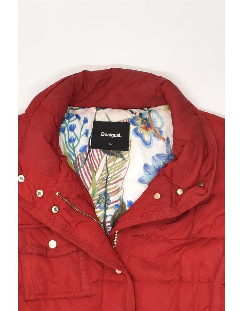 DESIGUAL Womens Padded Coat EU 42 Large Red Polyester | Vintage Desigual | Thrift | Second-Hand Desigual | Used Clothing | Messina Hembry 