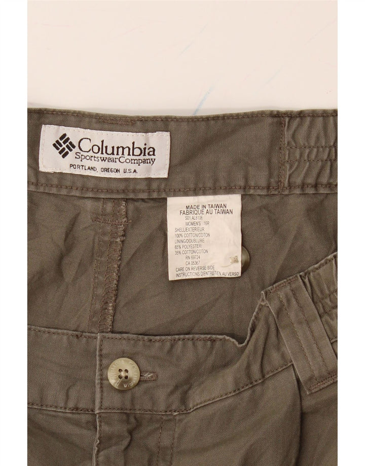 COLUMBIA Womens Slim Cargo Trousers US 16 2XL W36 L29 Beige Polyester Vintage Columbia and Second-Hand Columbia from Messina Hembry 