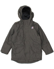 K-WAY Boys Hooded Rain Jacket 5-6 Years Grey Polyamide