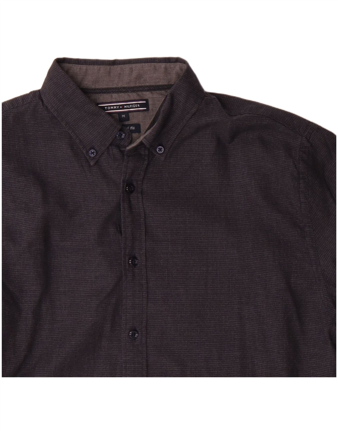 Tommy Hilfiger Mens New York Fit Shirt Medium Grey Cotton