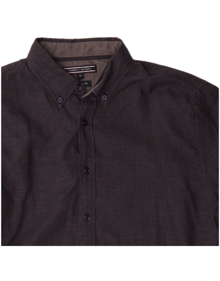Tommy Hilfiger Mens New York Fit Shirt Medium Grey Cotton