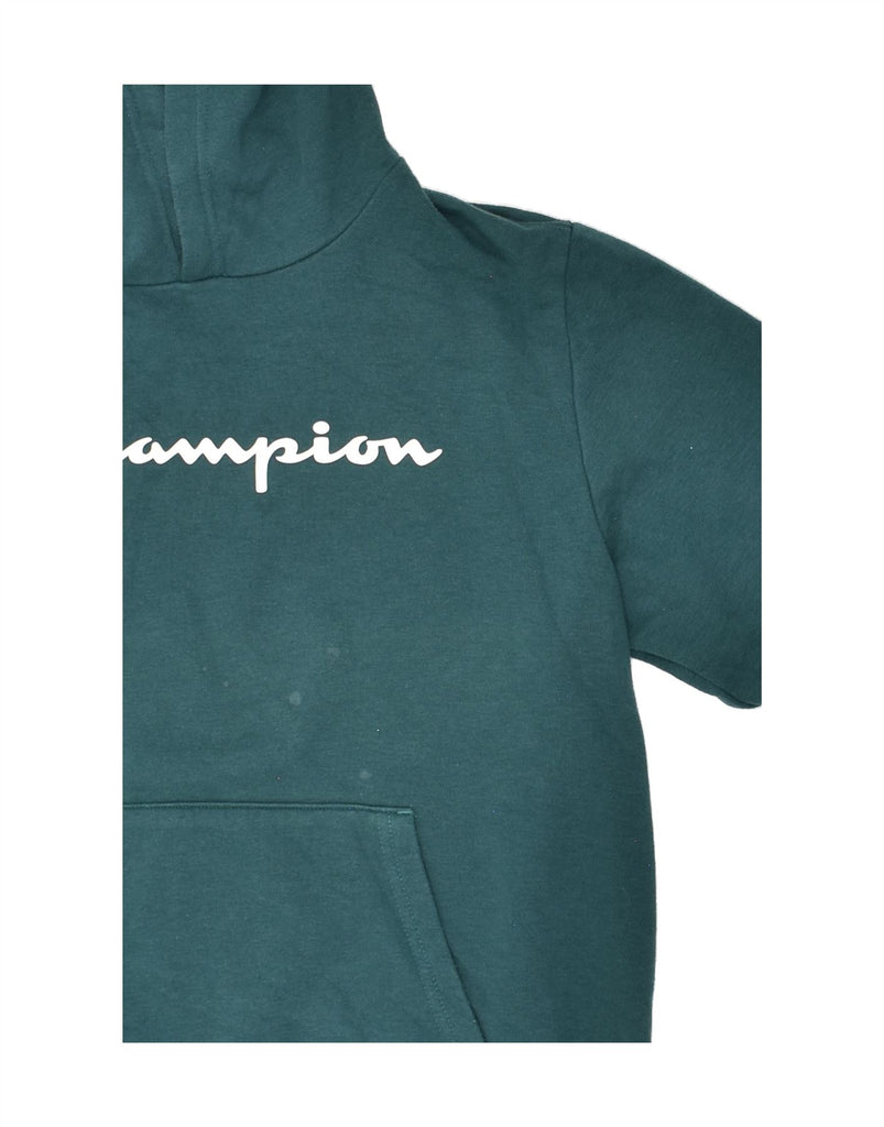 CHAMPION Boys Graphic Hoodie Jumper 15-16 Years 2XL Green | Vintage Champion | Thrift | Second-Hand Champion | Used Clothing | Messina Hembry 