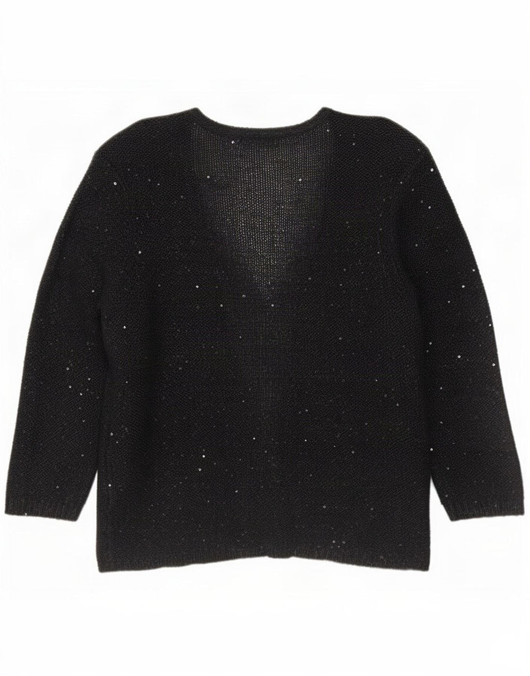 Marks & Spencer Womens Cardigan Sweater UK 14 Large Black Flecked Polyester