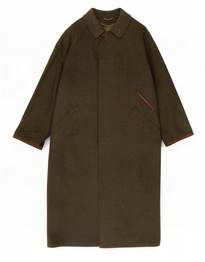 Amadeus Mens Overcoat UK 38 Medium Khaki Virgin Wool