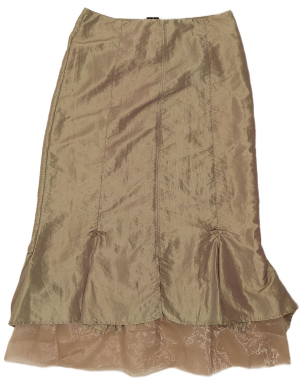 SASHA Womens Maxi Trumpet Skirt US 12 Large W32  Gold Nylon
